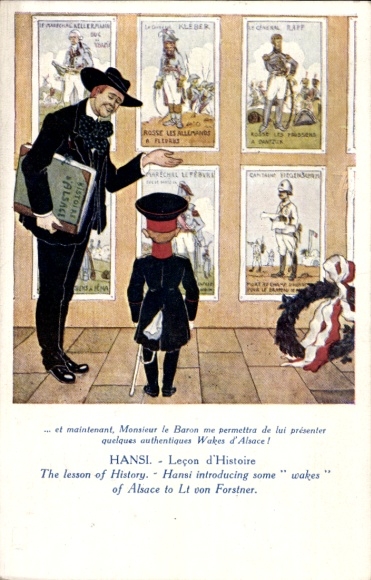 Kunstenaar Ansichtkaart Hansi, Lecon d'Histoire, Lt. van Forstner