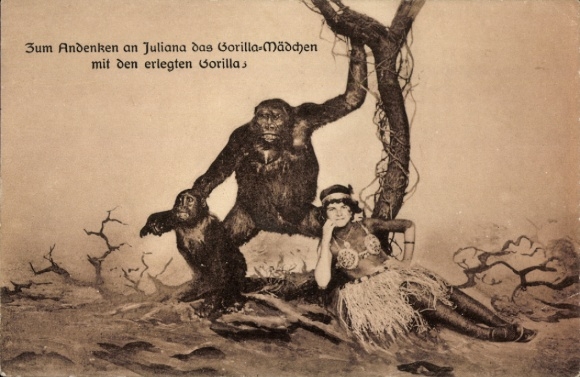 Postcard In memory of Juliana, the gorilla girl with the killed gorillas