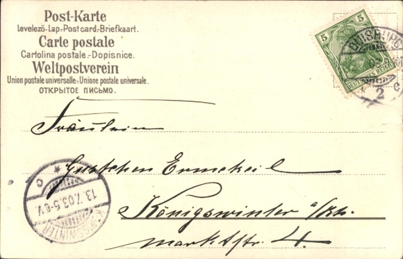 Postcard Niederlössnitz Niederlößnitz Radebeul Saxony, man and woman in a boat on a river...