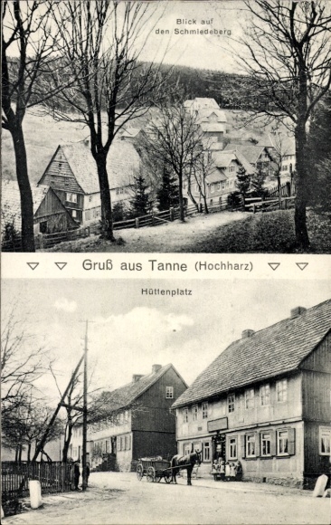 Postcard Tanne Oberharz am Brocken, Schmiedeberg, Hüttenplatz