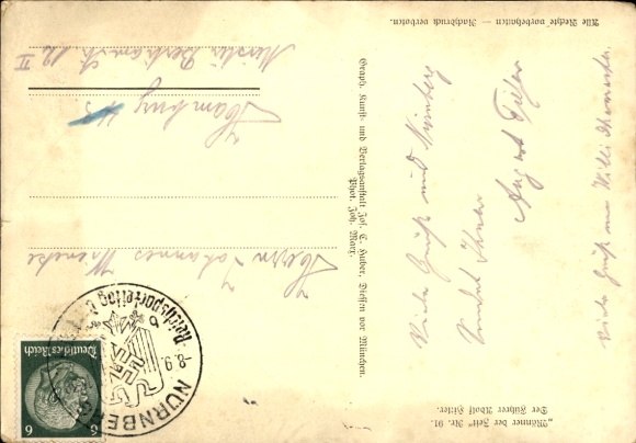 Postcard Führer and Reich Chancellor Adolf Hitler, Portrait, Men of the Time No. 91