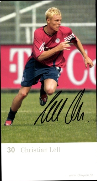 Autograph card Christian Lell, FC Bavaria Munich, Telekom, autograph