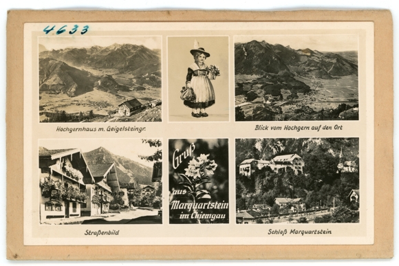 6 glass negatives Marquartstein in Chiemgau Upper Bavaria, house, total view, different views