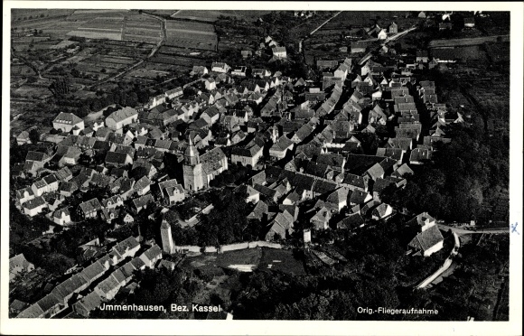 PC Immenhausen in Hesse, view of the town, aerial photo