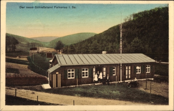 Postcard Falkenau Flöha in Saxony, the new shooting range