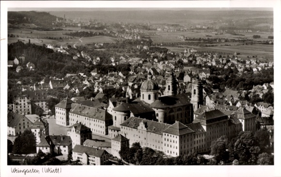 Ak Weingarten in der Pfalz, Luftaufnahme