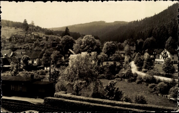 Ak Meuselbach Schwarzmühle, Teilansicht, Bahnhof