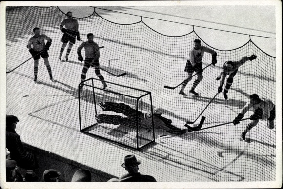 Collection picture Olympia 1936, ice hockey game Canada vs. Austria