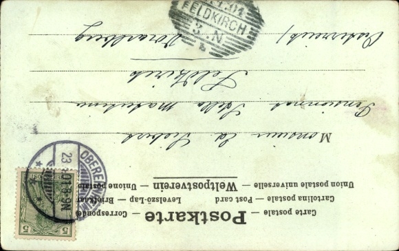 Stamps Chromo-Litho Bulgarian, post, postman on bicycle with gun, traditional costumes