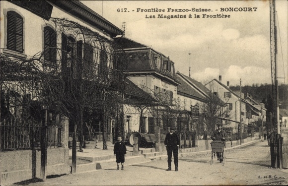 Kanton KP Boncourt w Jura, granica szwajcarsko-francuska