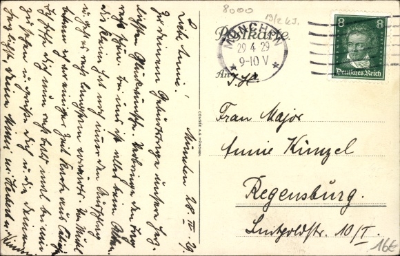 Artist PC by Zumbusch, Munich Bavaria, welfare card of the association for public dining halls