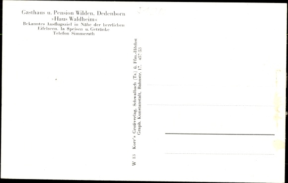 PC Dedenborn Simmerath in the Eifel, Inn Wilden, Haus Waldheim