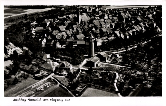 Postcard Kirchberg im Hunsrück, aerial photograph