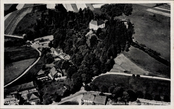 Postcard Freyung in the Bavarian Forest, aerial photograph, Wolfstein