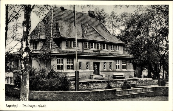 Postcard Dötlingen in Oldenburg, Lopshof, school camp