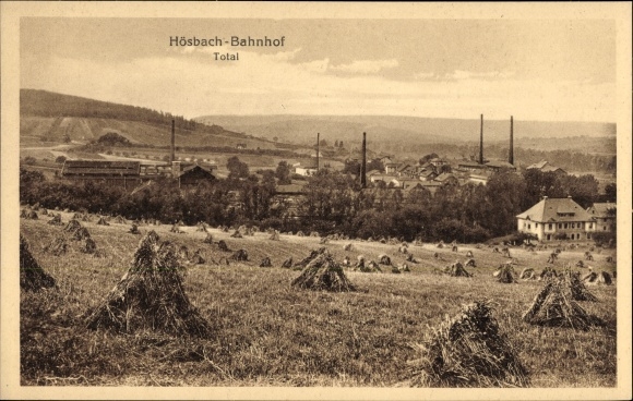 PC Hösbach in Unterfranken Bayern, train station, total view of the place