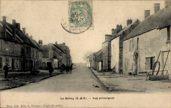 Ak Le Bellay und Vexin Val d'Oise, Hauptansicht, Straße