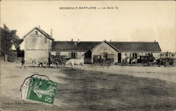 Postcard Monsoult Val d'Oise, Gare