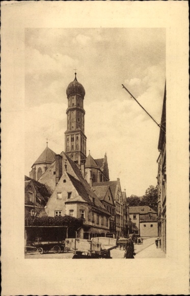 PC Augsburg in Swabia, Ullrichsmünster, Milchberg, city view, 1930