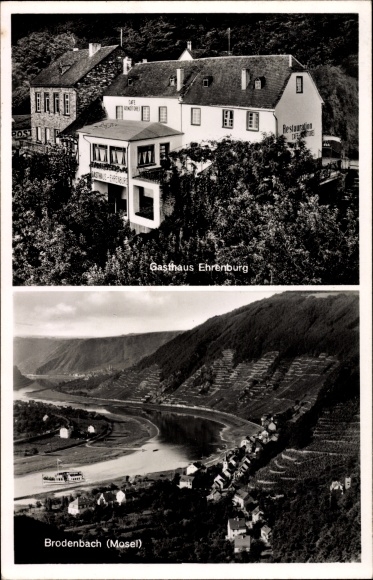 Ak Brodenbach an der Terrassenmosel, Gasthaus Ehrenburg, Inh. Wilh. Glöckner