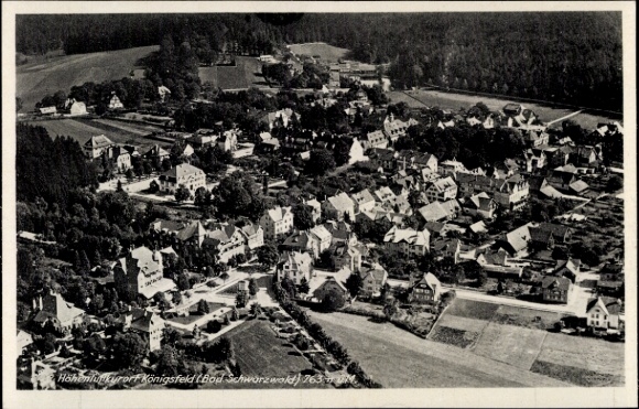 Ak Königsfeld im Schwarzwald Baden, Luftaufnahme von  Bod Schwarzwald, 763M
