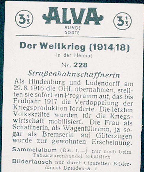 Collection picture The World War 1914/18, In the homeland, No. 228, tram conductor