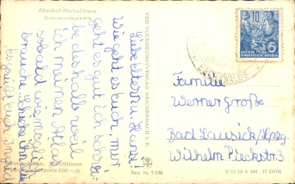 Postcard Altenhof Schorfheide on Lake Werbellin, steamer landing stage