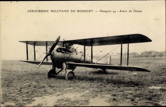 Ak Le Bourget Seine Saint Denis, Militärflugzeug, Nieuport 29, Avion de Chasse