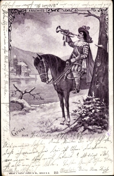 Postcard Trumpeter of Säckingen, Farewell