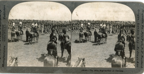 Stereophoto The 48th Highlanders of Toronto, WWI