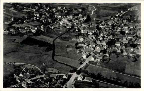 Postcard Flieden in Hesse, aerial photograph