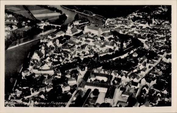 Postcard Neuburg an der Donau Upper Bavaria, aerial photograph