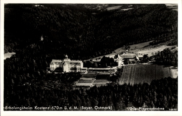 Ak Kostenz Perasdof Niederbayern, Erholungsheim, Fliegeraufnahme