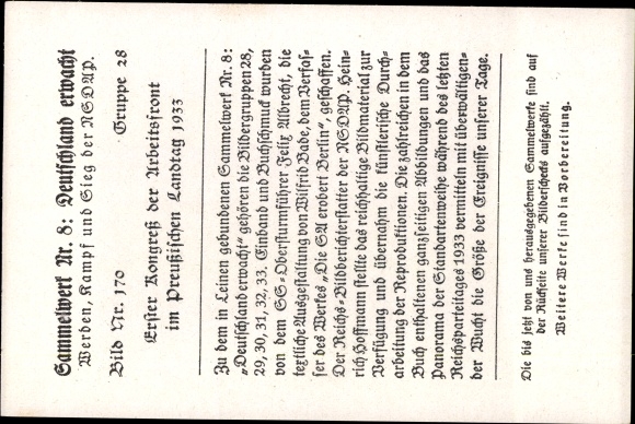 Collective picture Rudolf Hess in SS uniform, SA leader, Congress d. Working front, compilation no. 8 picture 170