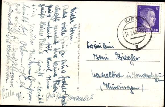 Postcard Simmern in the Hunsrück, overall view, inn Litzenberger, economy