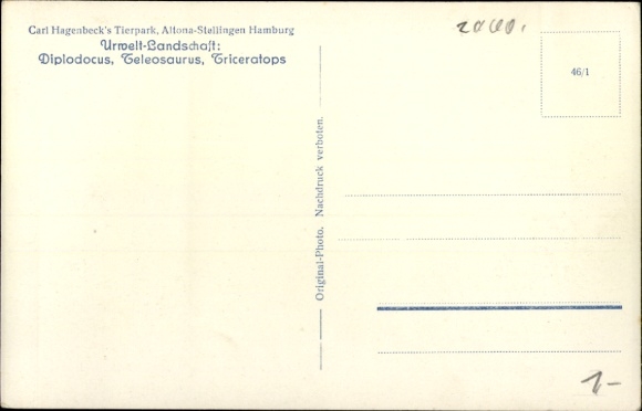 Postcard Hamburg Altona, Carl Hagenbeck's Tierpark, primeval landscape
