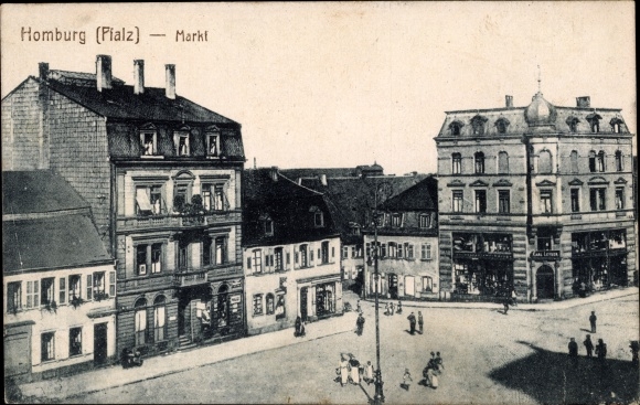 PC Homburg in the Palatinate Saarland, market, business buildings