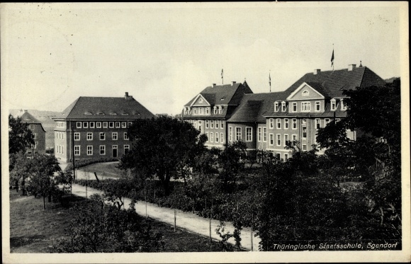 Postcard Egendorf Blankenhain in the valley of the Schwarza Thuringia, Thuringian state school