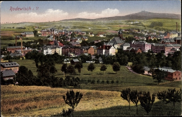 Postcard Rodewisch in Vogtland Saxony, general view