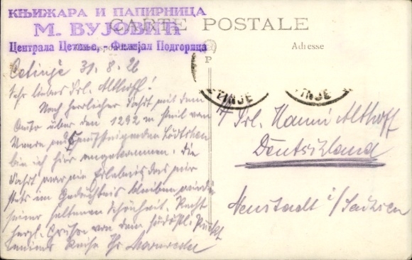 KP Cetinje Czarnogóra, widok na górę Lovćen, widok na miasto Cetinje