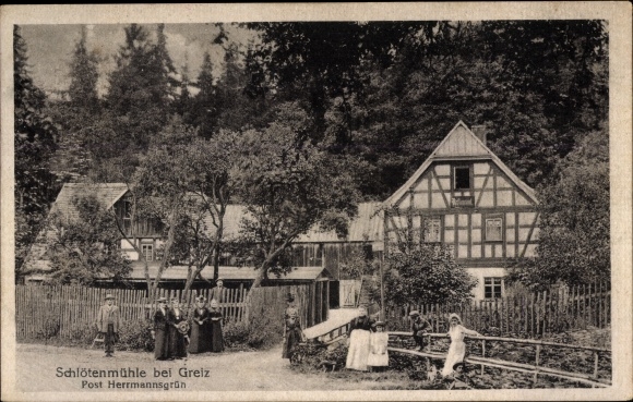 Postcard Mohlsdorf Teichwolframsdorf Thüringen, Schlötenmühle