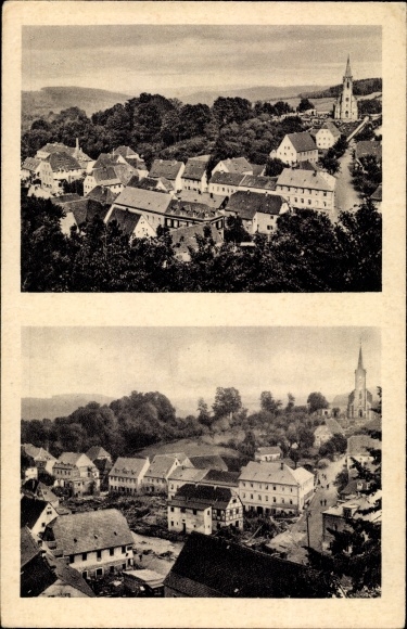 Ak Bad Berggiesshübel, overstroming, van bovenaf