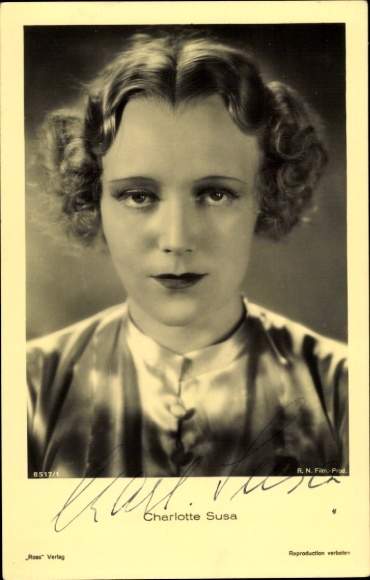 Ak Schauspielerin Charlotte Susa, Portrait, Ross Verlag 8517/1