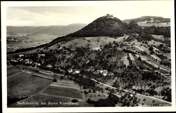 PC Bechtersbohl Küssaberg in Baden Württemberg, aerial photo, ruin Küssaburg