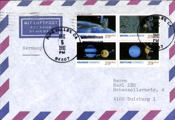 Letter Space USA, Airmail, Pope Valley