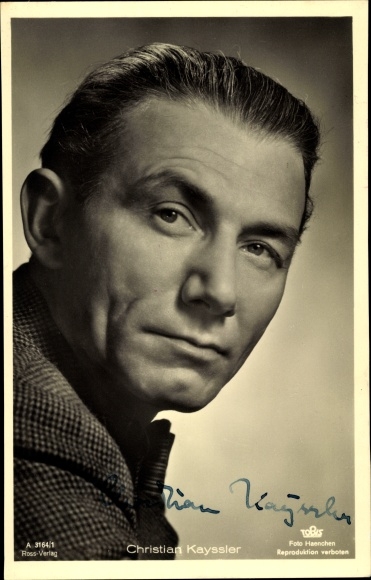 Postcard actor Christian Kayssler, portrait, Ross Verlag 3164/1, autograph
