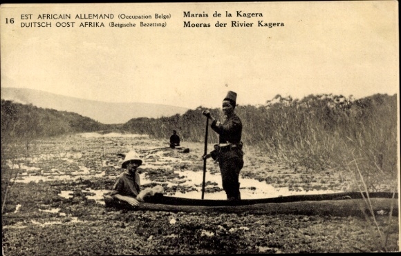 KP pocztowa Tanzania, bagna Kagera, okupacja belgijska