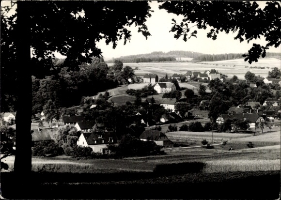 Ak Schönbach in Oberlausitz, gedeeltelijk dorpsgezicht