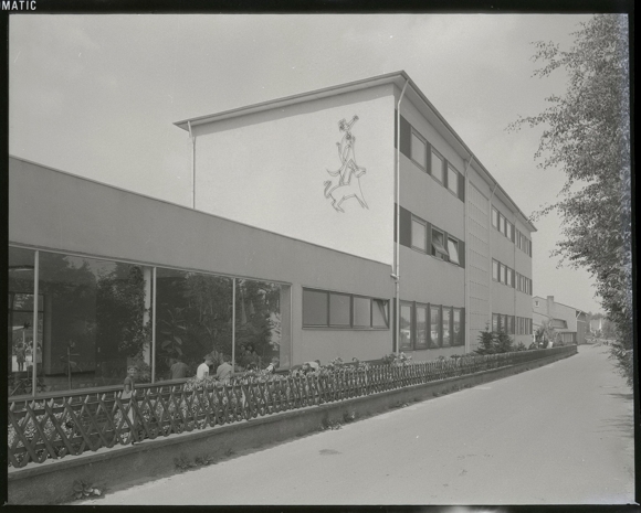 4 celluloid negatives Lemförde in Lower Saxony, business, house, street