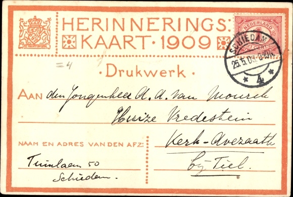 Artist PC Er is&#39;n konings kind Born, memory of birth of Juliana of the Netherlands